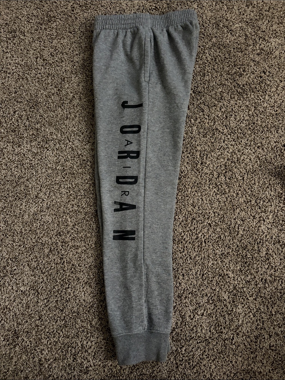 Jordan Grey Sweatpants with Vertical Black Logo